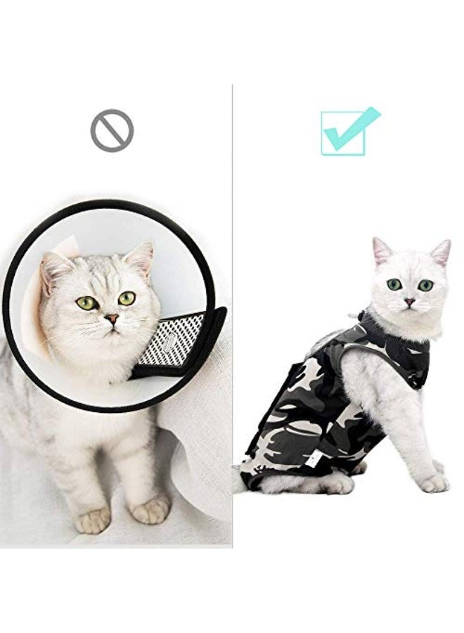 Cat Recovery Shirt for Abdominal Wounds, Anti Licking Wounds Suit for Medium Cats and Dogs (L) - Image 3