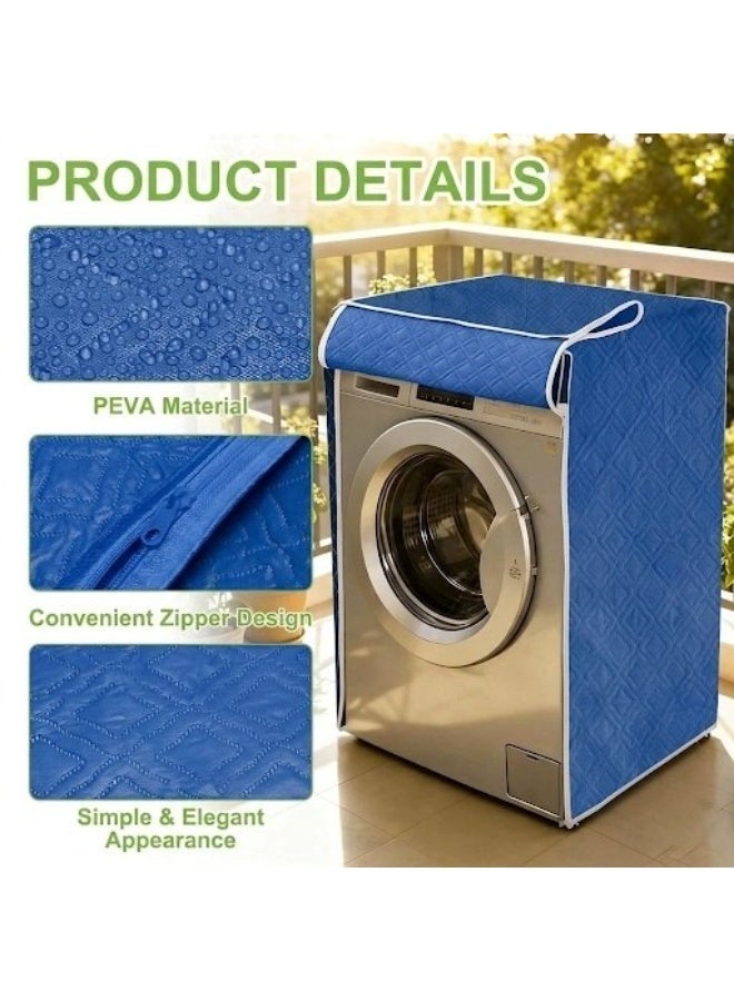 Stylish Waterproof Washing Machine Cover for Automatic Washing Machine (Blue) - Image 2