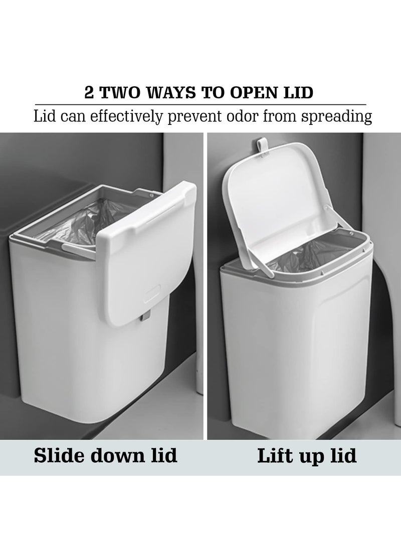 HOKIPO HOKIPO Plastic HangingWall Mounted Dustbin For Bathroom Toilet Kitchen Home Or Office White Pack Of 1 AR3992 OpenTop  - Image 4