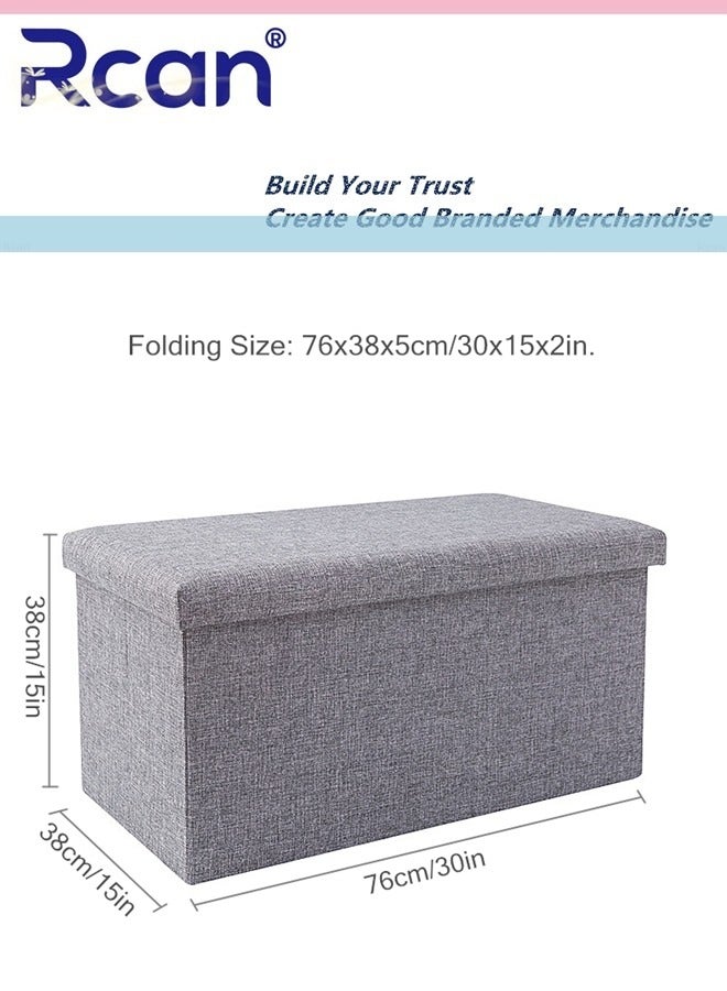 ركان مسند قدم قابل للطي للتخزين، مسند قدم صندوق تخزين مع مقعد مبطن، مقعد تخزين 30 بوصة، صندوق ألعاب تخزين متعدد الاستخدامات، سعة وزن 350 رطلاً للمدخل وغرفة المعيشة وغرفة النوم - Image 3