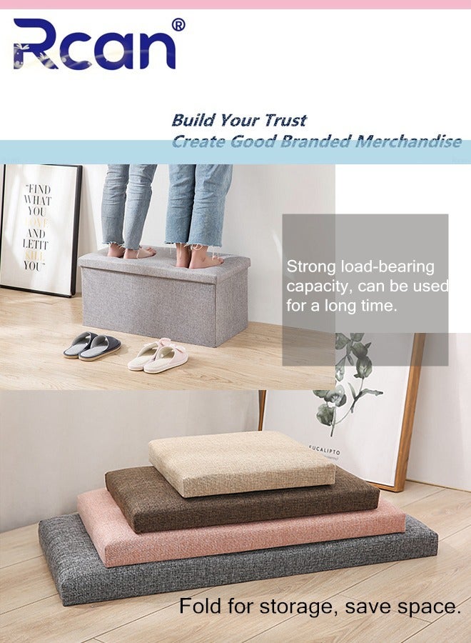 ركان مسند قدم قابل للطي للتخزين، مسند قدم صندوق تخزين مع مقعد مبطن، مقعد تخزين 30 بوصة، صندوق ألعاب تخزين متعدد الاستخدامات، سعة وزن 350 رطلاً للمدخل وغرفة المعيشة وغرفة النوم - Image 5