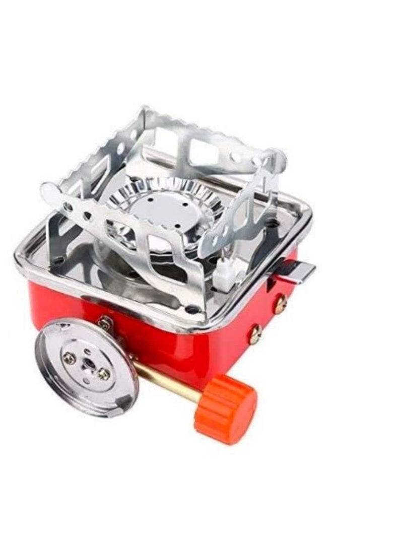 HUMI HOMES - Homes Portable Mini Camping Stove | Portable Gas Stove And Picnic Butane Gas Burner For Outdoor Camping, Hiking, Mini Gas Stove, Stainless Steel Body With Pouch - Image 1