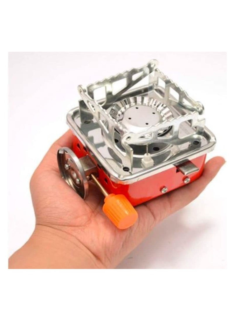 HUMI HOMES - Homes Portable Mini Camping Stove | Portable Gas Stove And Picnic Butane Gas Burner For Outdoor Camping, Hiking, Mini Gas Stove, Stainless Steel Body With Pouch - Image 1