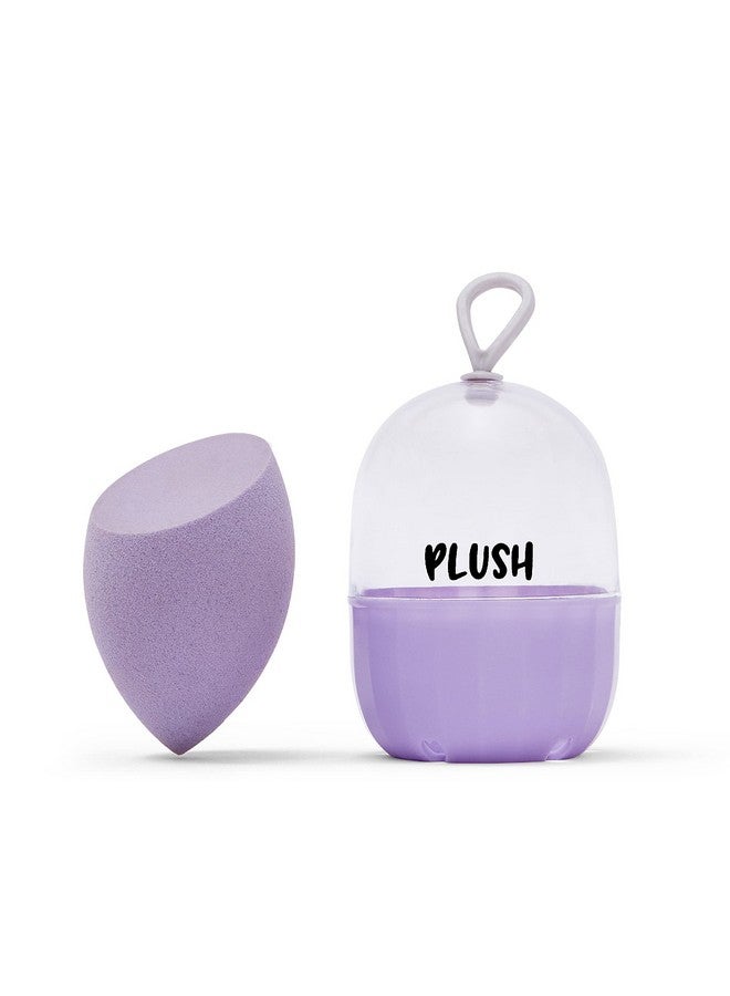 Plush Lilac Lush Microfiber Beauty Blender With Case Makeup Sponge That Saves Up To 60% Makeup Olive Cut Blender For All Makeup Formulations Crueltyfree Latexfree Vegan - Image 1