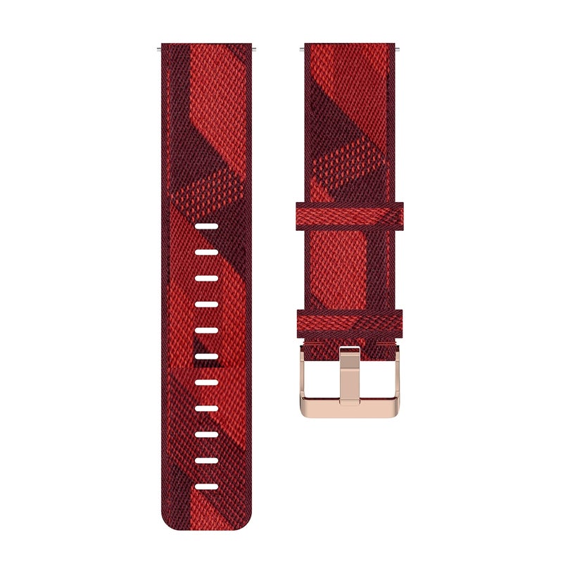 erorex 22Mm Stripe Weave Nylon Wrist Strap Watch Band For Fossil Gen 5 Carlyle, Gen 5 Julianna, Gen 5 Garrett, Gen 5 Carlyle Hr (Red) - Image 2
