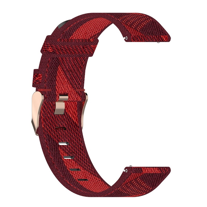 erorex 22Mm Stripe Weave Nylon Wrist Strap Watch Band For Fossil Gen 5 Carlyle, Gen 5 Julianna, Gen 5 Garrett, Gen 5 Carlyle Hr (Red) - Image 3