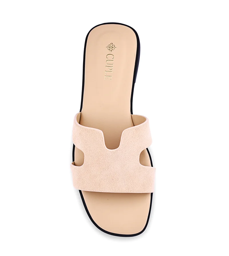 كابلي Womens suede flat sandals