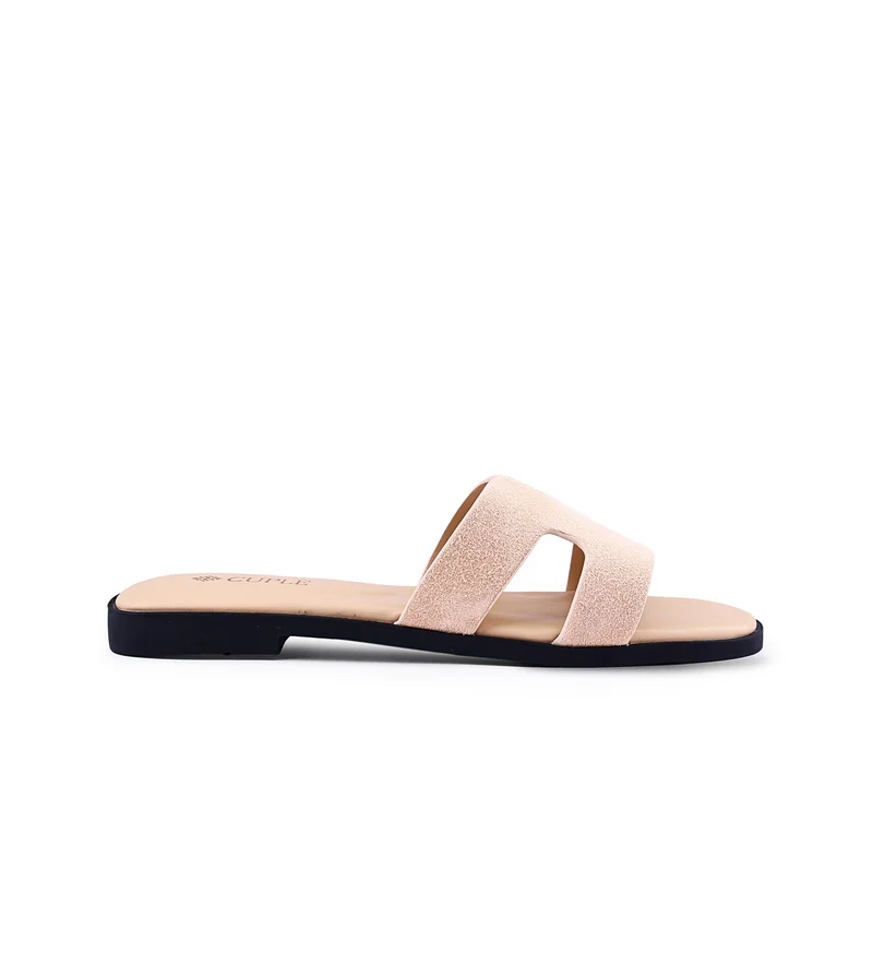 Cuple Womens suede flat sandals