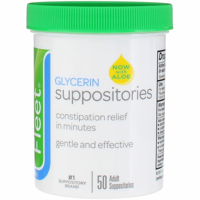 Fleet Laxative Glycerin Suppositories for Adult Constipation, 50 Count (2 Pack) - Image 1