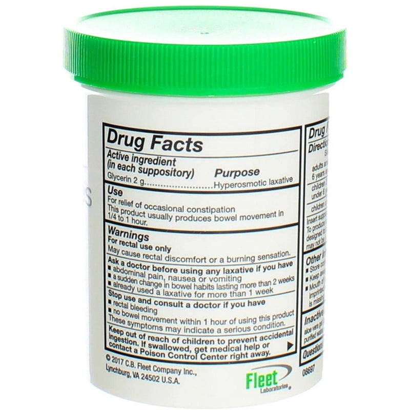 Fleet Laxative Glycerin Suppositories for Adult Constipation, 50 Count (2 Pack) - Image 4