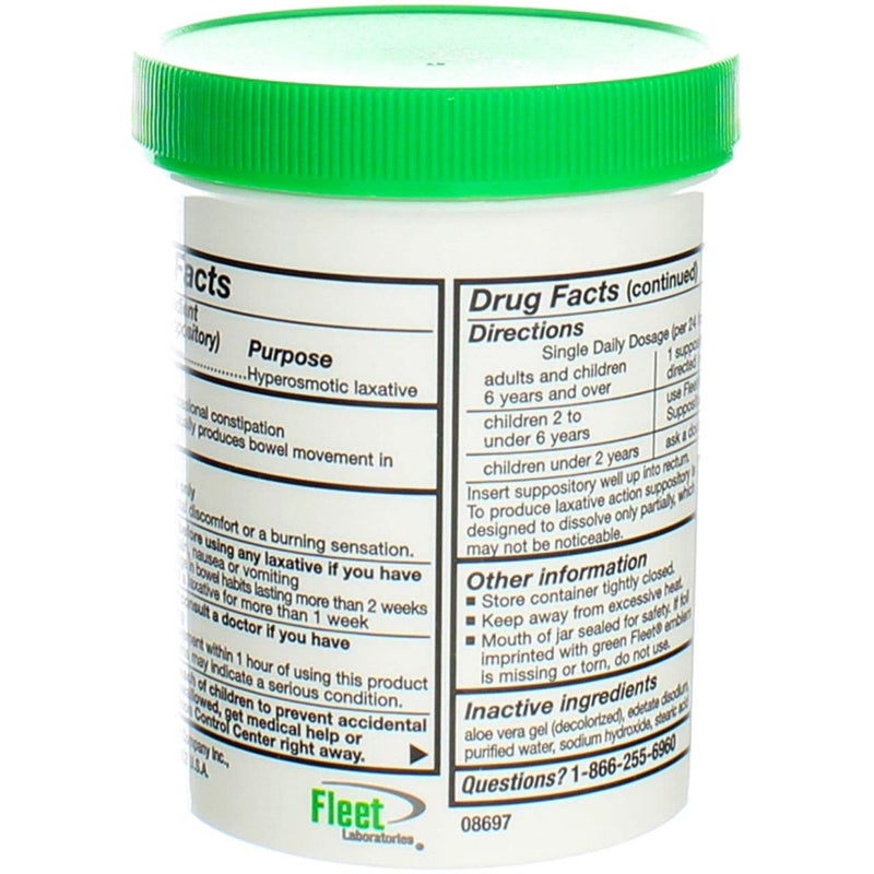 Fleet Laxative Glycerin Suppositories for Adult Constipation, 50 Count (2 Pack) - Image 5