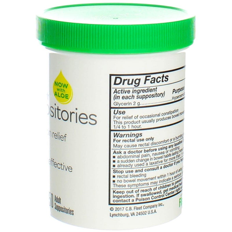Fleet Laxative Glycerin Suppositories for Adult Constipation, 50 Count (2 Pack) - Image 3