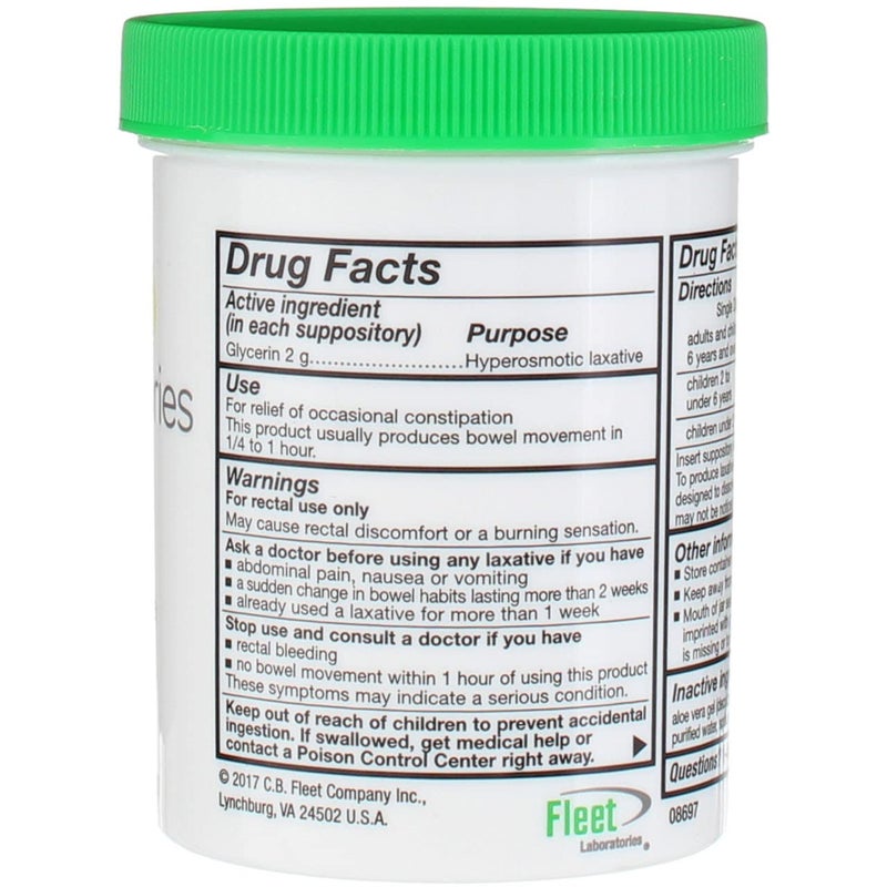 Fleet Laxative Glycerin Suppositories for Adult Constipation, 50 Count (2 Pack) - Image 2