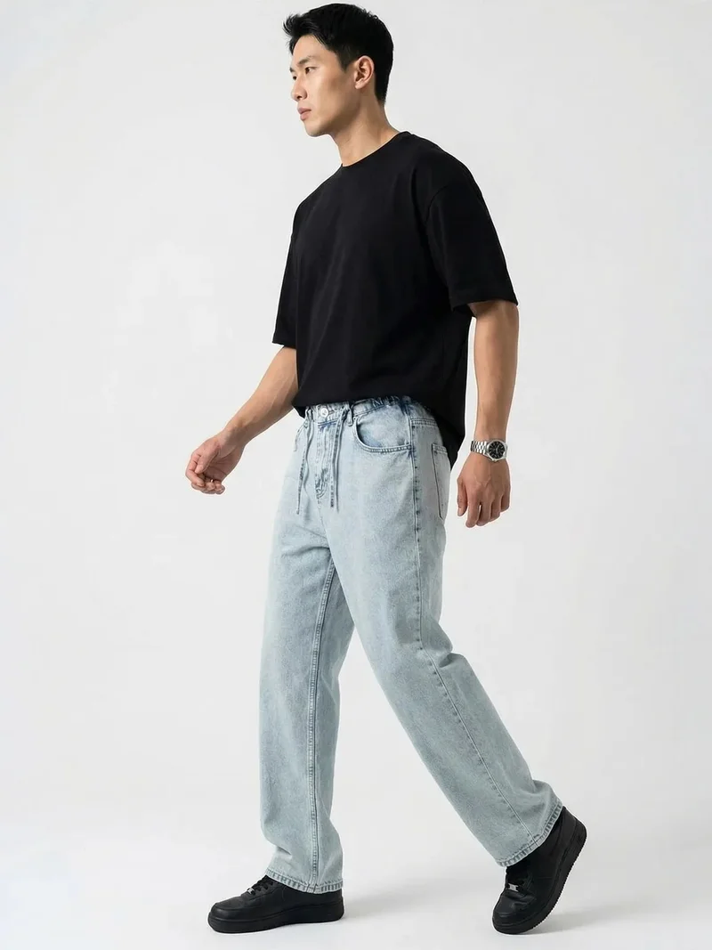 Big Dart Maya Blue BDART Relaxed Fit Denim Pants for Men | Best Price UAE