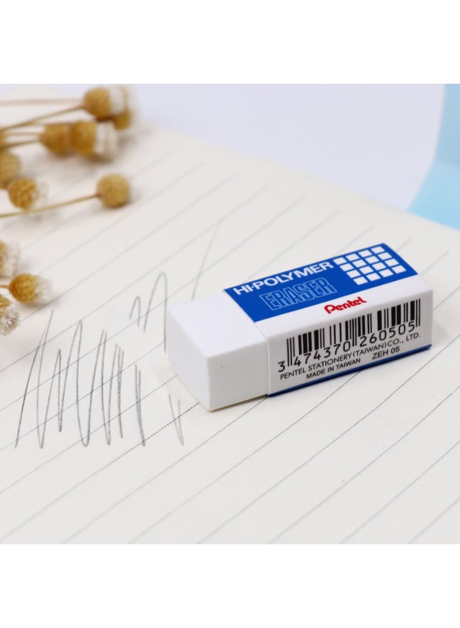 Pentel High Polymer Dust Collection Eraser, Student And Children'S Drawing Eraser, Zeh05, White, 4-Pack - Image 5