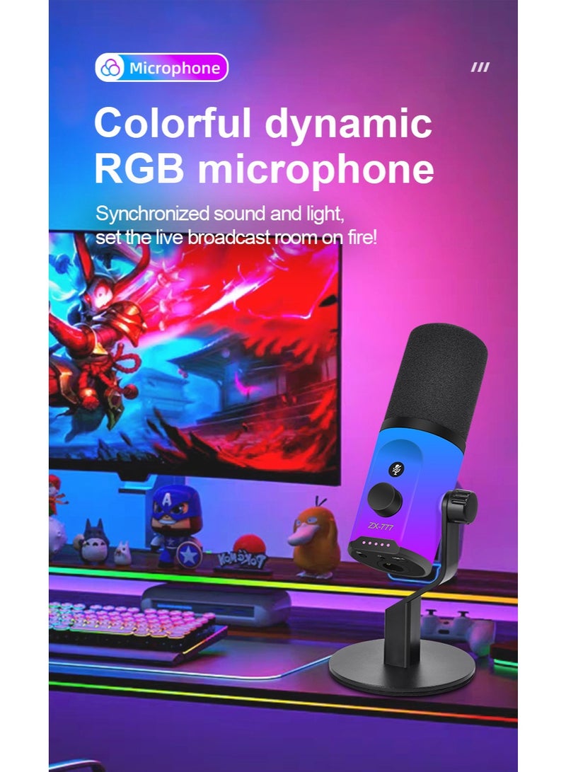 Joshberg ZX-777 Dynamic XLR/USB Dual-Mode Wired Microphone For Recording And Dubbing Live Broadcast Dedicated Computer Desktop Noise Reduction Microphone - Image 2