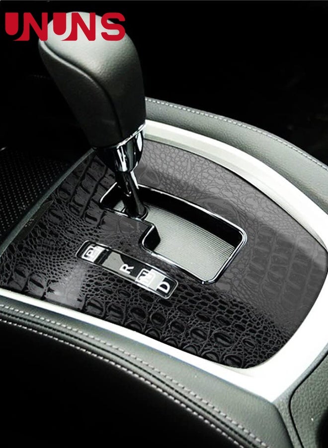 UNUNS Car Wrap,Black Crocodile Pattern Car Wrap Film,Car Wrap Film,Automotive Film,Self Adhesive Automotive Film,Automobile Motorcycle Interior Appearance,Black,30x152cm - Image 4