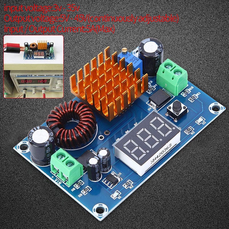 klarako DC Voltage Regulator Power Supply Step up Converter Module Converter Power Supply 3-35V to 5V-45V Adjustable Boost Converter with LED Display - Image 3