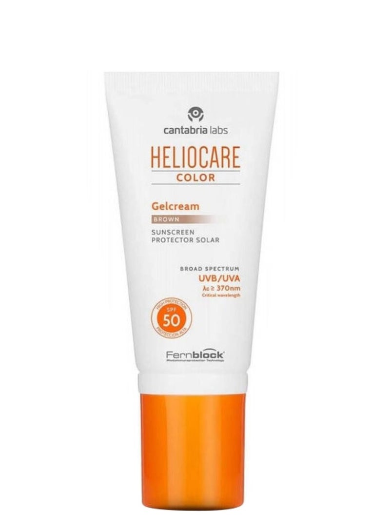 Heliocare Color Gelcream Brown SPF50 Tanned Finish 50ml - Image 1