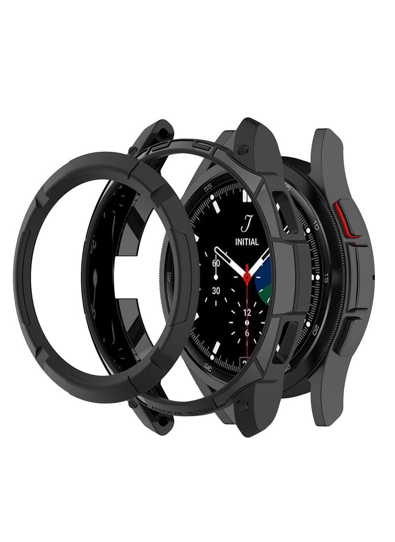 Generic - Samsung Galaxy Watch 4 Case Cover with Rotating Bezel Protector, 46MM Black Bezel Ring Frame Accessory for Enhanced Protection and Style. - Image 1