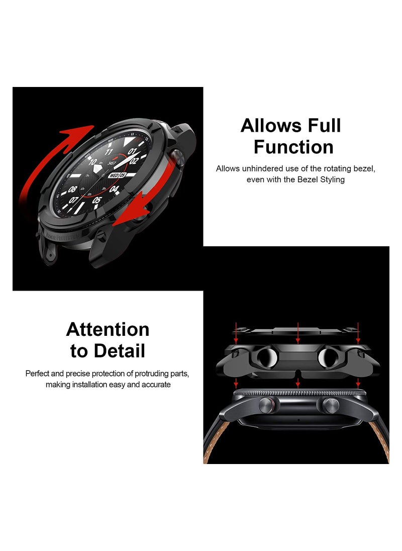 Generic - Samsung Galaxy Watch 4 Case Cover with Rotating Bezel Protector, 46MM Black Bezel Ring Frame Accessory for Enhanced Protection and Style. - Image 1