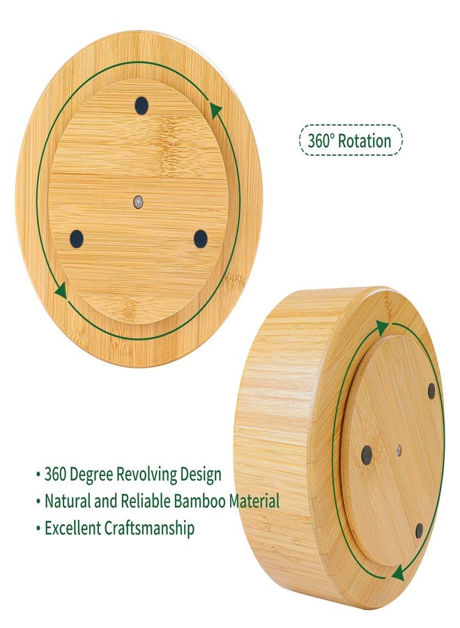 Utoplike Bamboo Rotating Art Supply Desk Organizer, Pencil Holder Organizer, Desktop Storage Caddy for Pen, Colored Pencil, Crayon, Paint Brushes, Art Studio&Office - Image 3