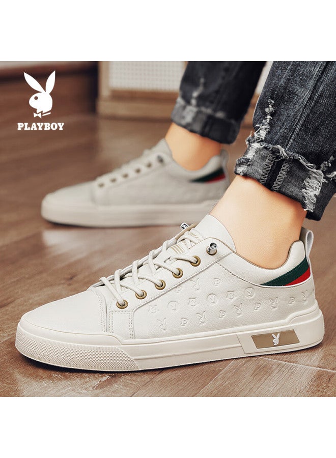 Playboy Men's Shoes, Spring And Summer Casual Shoes For Men, Versatile Soft-soled Sneakers, Men's White Shoes, Mika, Size 43 - Image 3