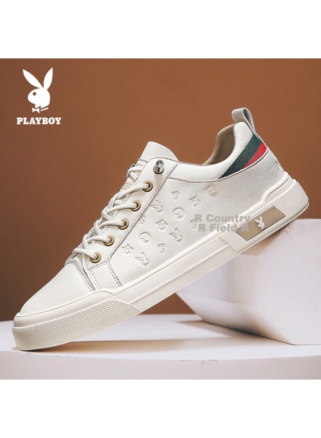 Playboy Men's Shoes, Spring And Summer Casual Shoes For Men, Versatile Soft-soled Sneakers, Men's White Shoes, Mika, Size 43 - Image 5