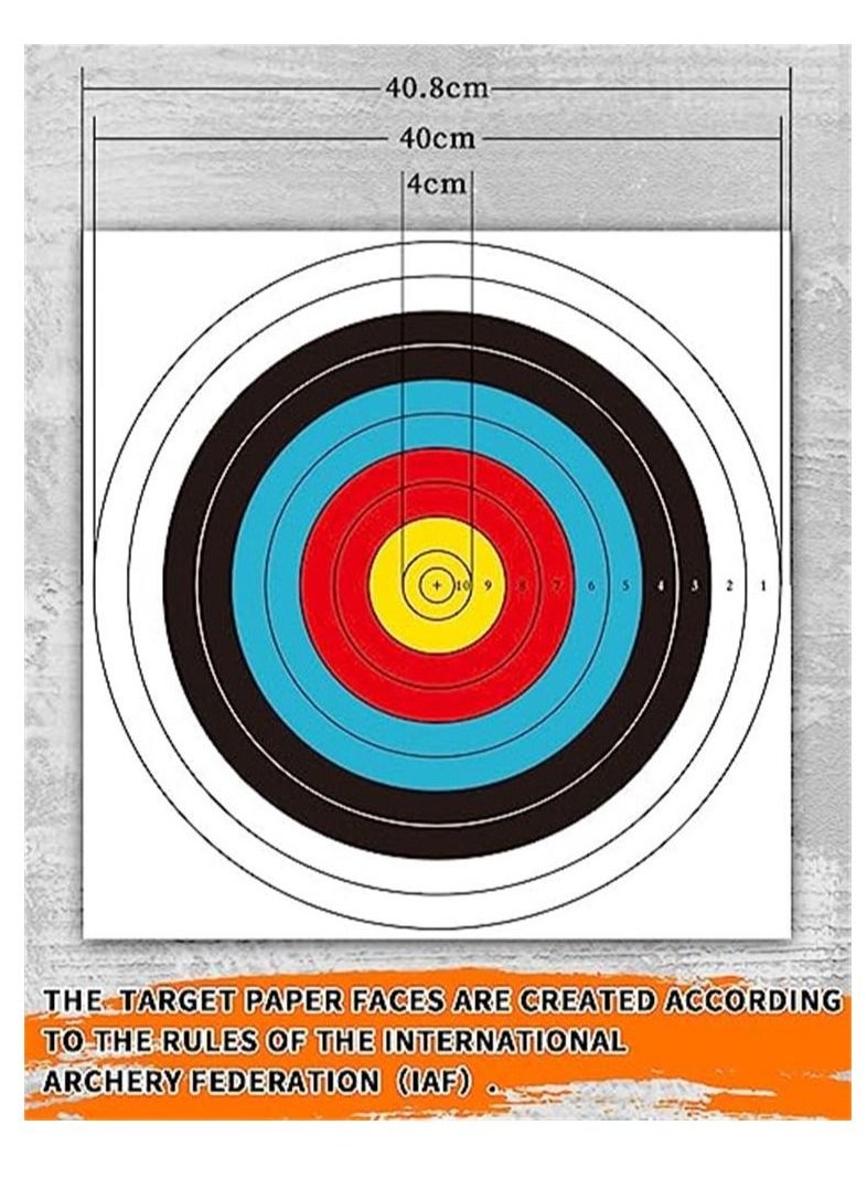 Generic - 30pcs Targets Paper Standard Archery 40cm 10 Ring Bow and Arrow Targets for Hunting & Shooting Archery Accessories for Target Practice - Image 1