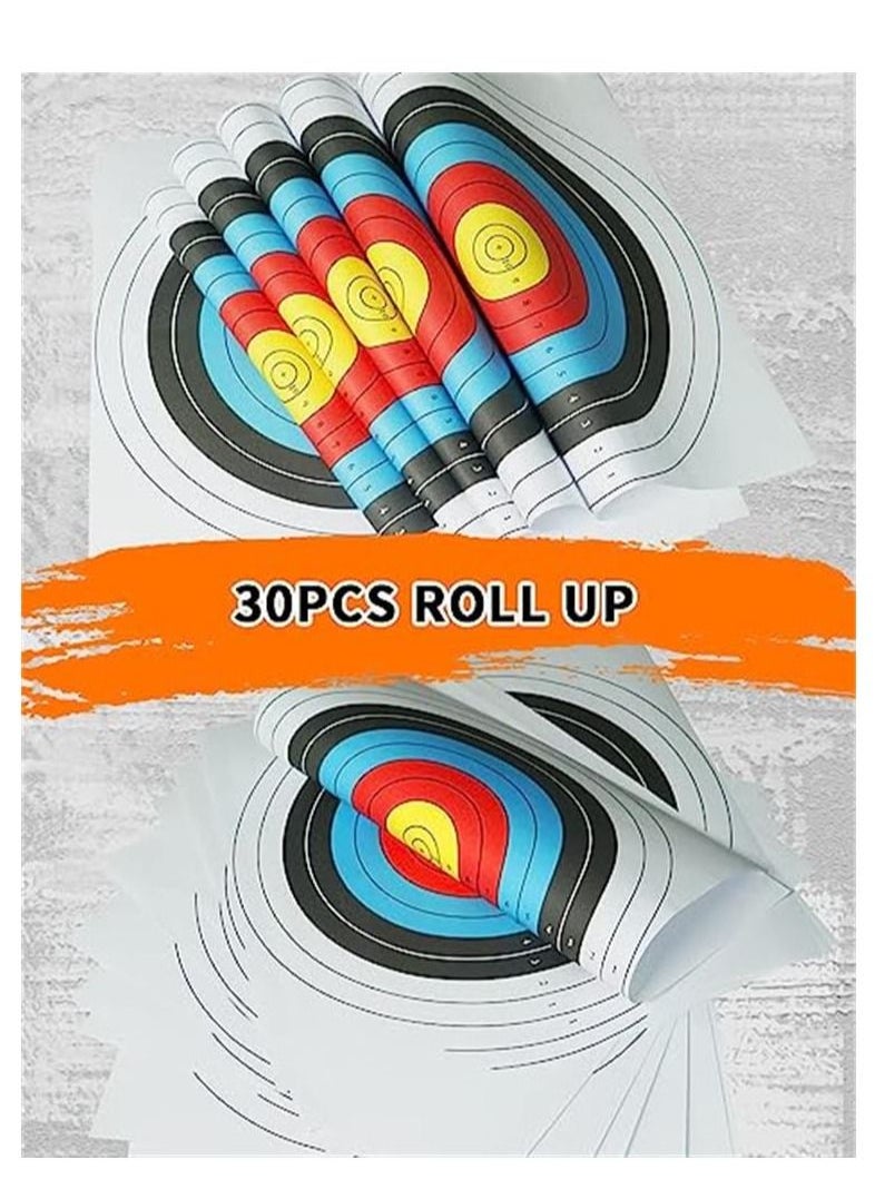 Generic - 30pcs Targets Paper Standard Archery 40cm 10 Ring Bow and Arrow Targets for Hunting & Shooting Archery Accessories for Target Practice - Image 1