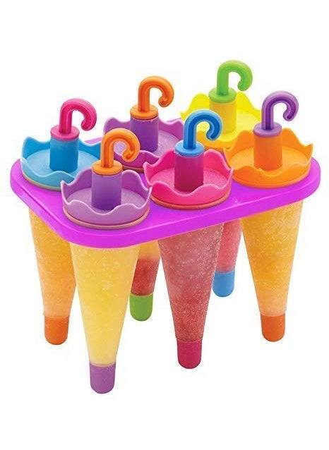 Dxent Umbrella Shape Popsicle Ice Mold Maker Set 6 Pcs Ice Lolly Cream Maker Mold Reusable Easy Release Ice Pop Maker DIY Popsicle Mould Frozen Yogurt Ice Pop Molds Popsicle Candy Kulfi Mold