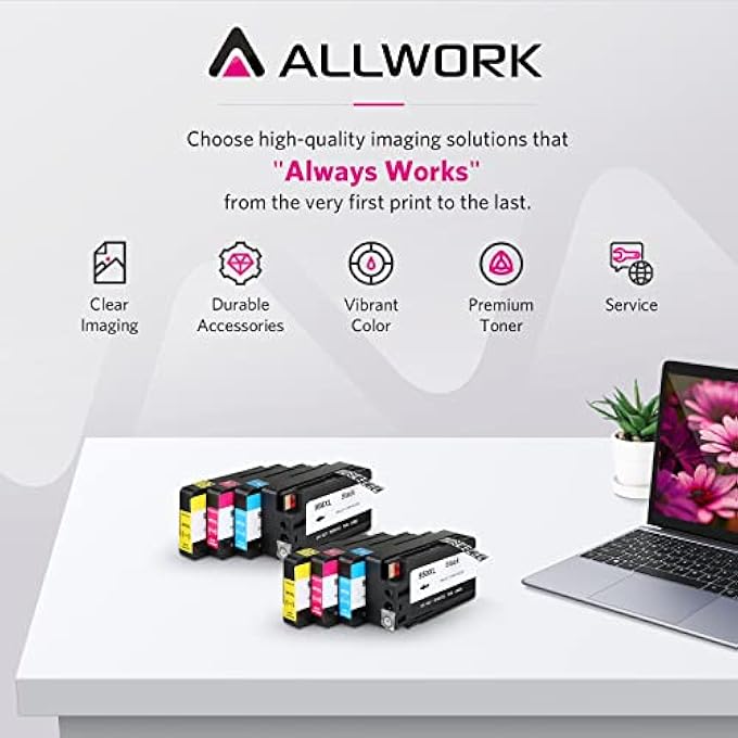 خراطيش حبر بديلة متوافقة 950 951 XL لطابعة HP 950XL 951XL لطراز OFFICEJET PRO 8610 8600 8620 8630 8640 8660 8100 8615 8625 251DW 271DW 276DW (2 أسود 2 أزرق 2 وردي 2 أصفر) - Image 2