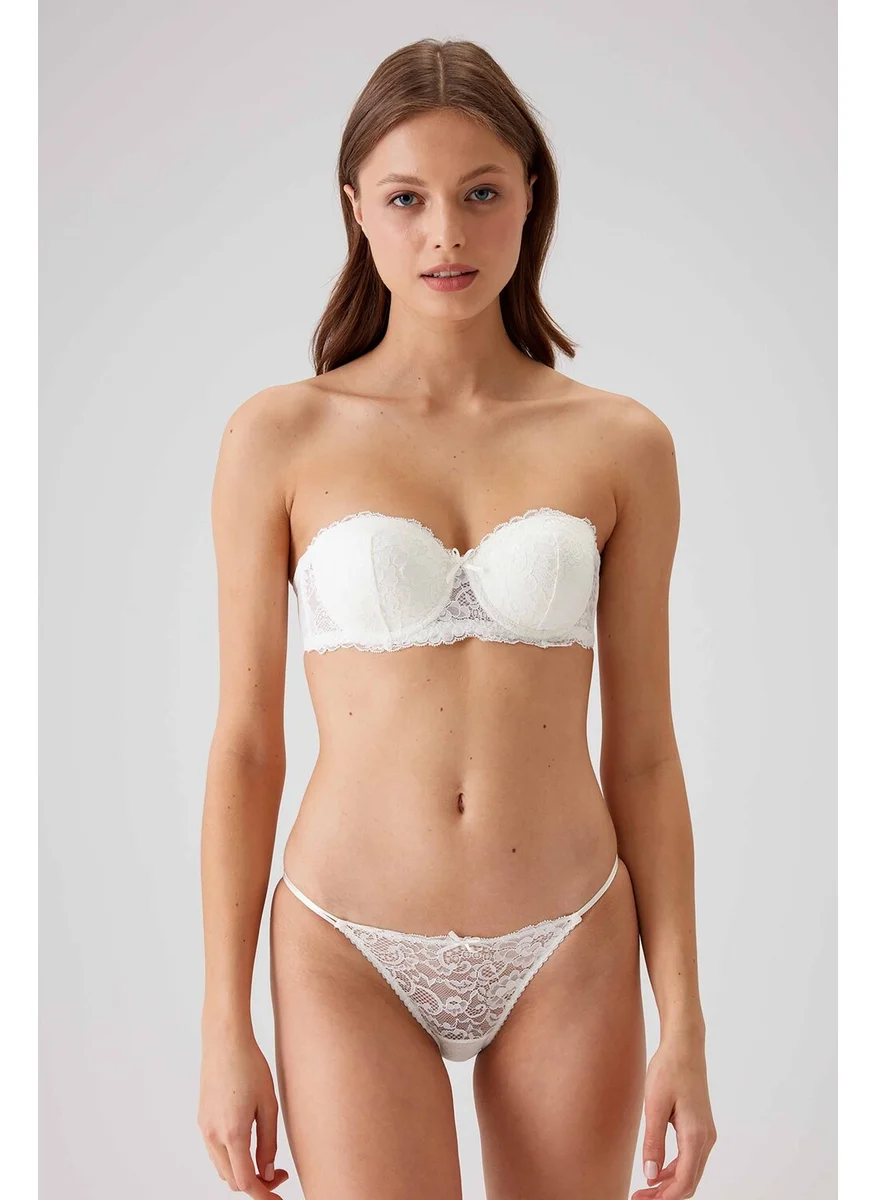 بيير كاردان 4034 Carlina Underwire Strapless Unsupported Bra Set