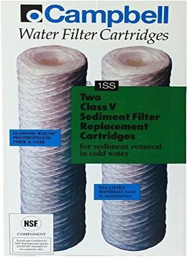 Campbell 1SS Sediment Filter Cartridge, 5 micron, 9-3/4" Length, 2/Box - Image 2