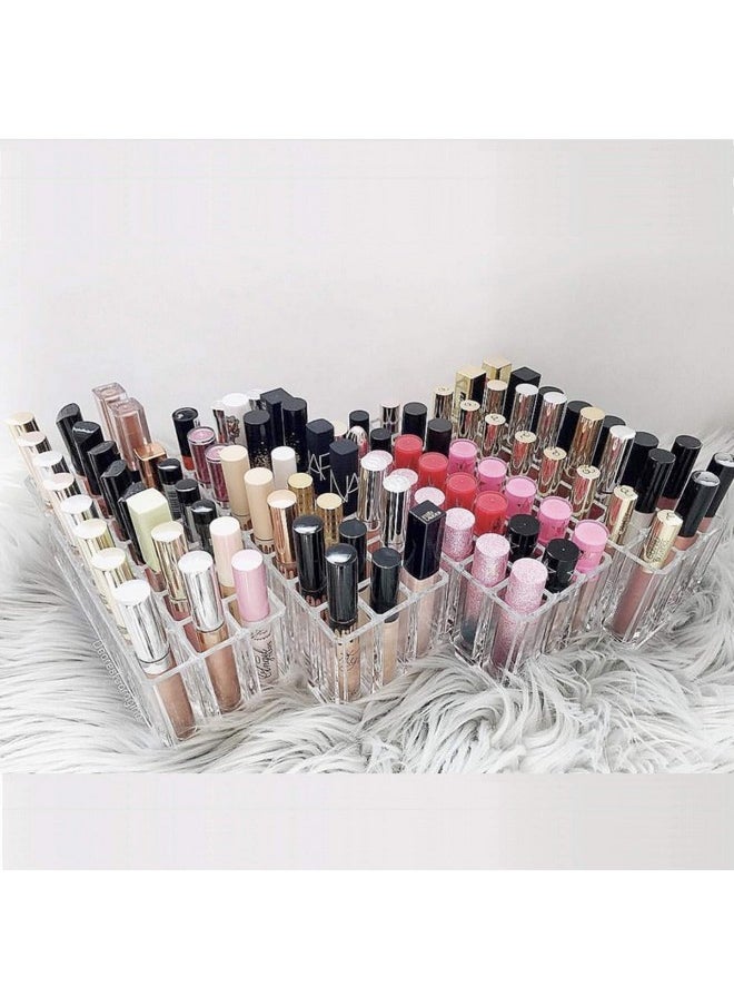 BY ALEGORY byAlegory Acrylic Lip Gloss Organizer & Beauty Makeup Holder | 24 Space Organization Container Storage For Tall Lip Gloss / Lipstick Products - Clear  - Image 4