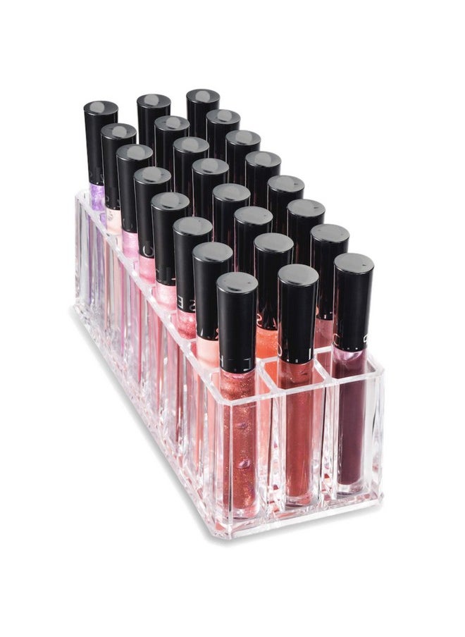 BY ALEGORY byAlegory Acrylic Lip Gloss Organizer & Beauty Makeup Holder | 24 Space Organization Container Storage For Tall Lip Gloss / Lipstick Products - Clear  - Image 2