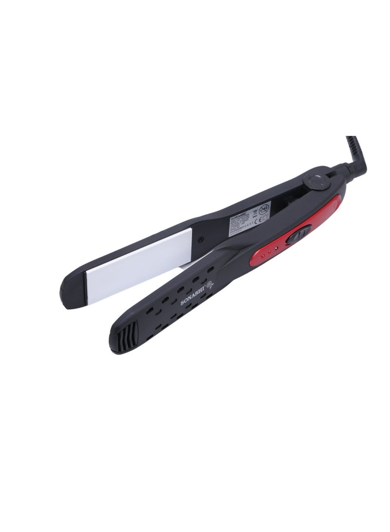 SONASHI Hair Straightener | 45W Ceramic Coated Plates for Smooth Styling | LED Light Indicator | Cut-Off Temperature Control | Anti-Slip Handle with Lock | 220–240V, 50/60Hz | Personal Care Appliance | SHS-2095 Black/Red - Image 2