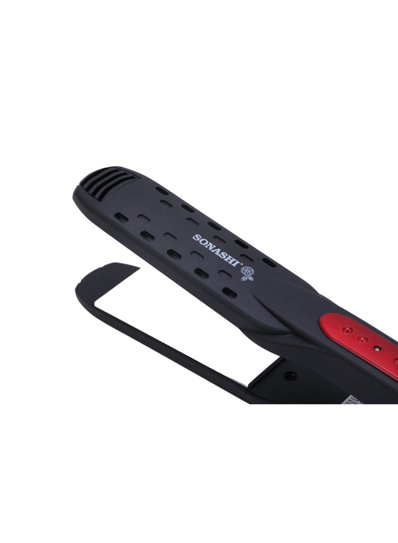 SONASHI Hair Straightener | 45W Ceramic Coated Plates for Smooth Styling | LED Light Indicator | Cut-Off Temperature Control | Anti-Slip Handle with Lock | 220–240V, 50/60Hz | Personal Care Appliance | SHS-2095 Black/Red - Image 3