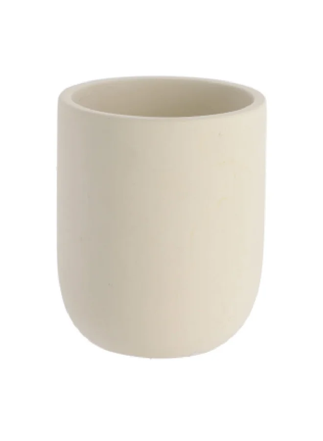 Tendance Raw Appearance Round Shaped Bathroom Tumbler Beige 10 x 8 x 8 cm 61160161