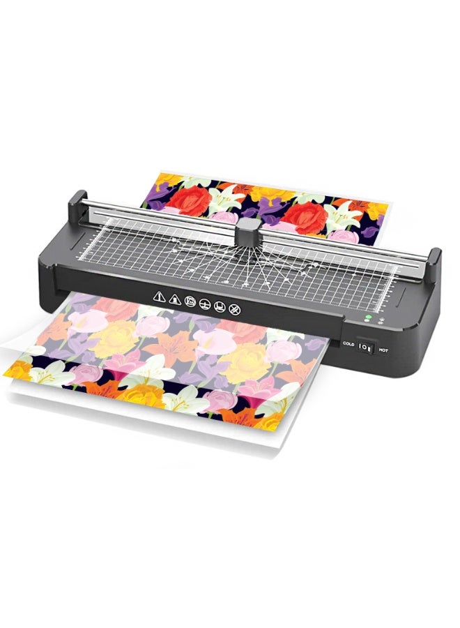 Thermal Laminator Machine A3 with Build in Paper Trimmerfor Hot and Cold A4 Laminator for Office Home School (Black) - Image 1