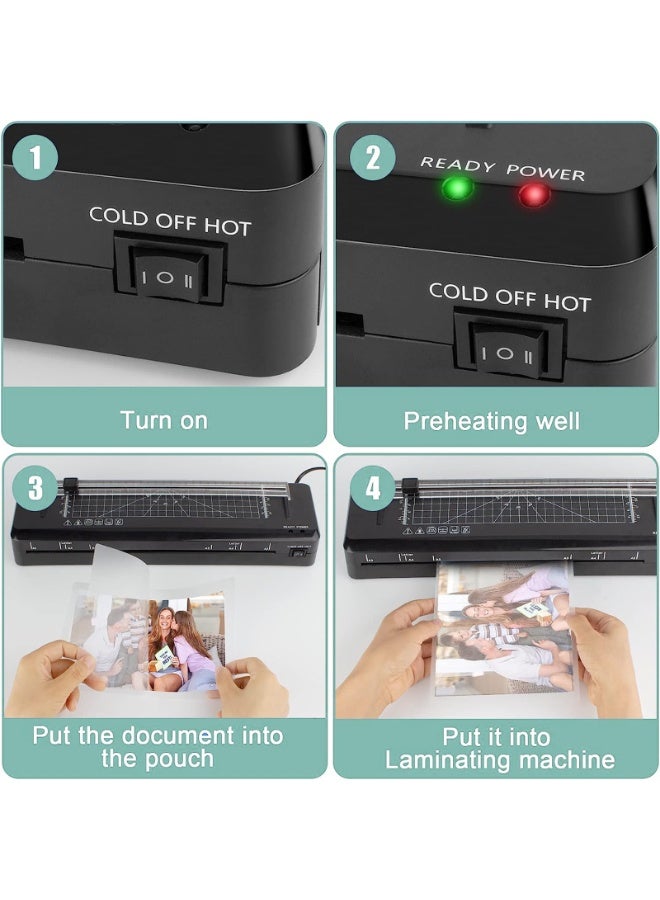 Thermal Laminator Machine A3 with Build in Paper Trimmerfor Hot and Cold A4 Laminator for Office Home School (Black) - Image 4
