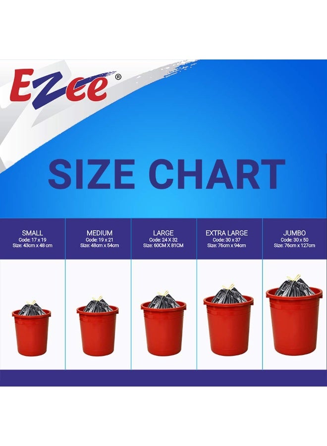 Ezee Garbage Trash Bag for Dustbin | 30 Pieces | Large 24 X 32 Inches I 15 piece x Pack of 2, Disposable plastic, 30 Count, Plastic - Image 2