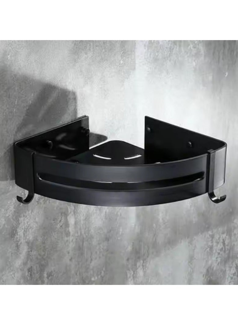 أميازي ™AMIAZI رفوف رشاش للحمام مكونة من قطعتين مع 4 خطافات، منظم رف زاوية لحمل مستلزمات الاستحمام، سلال تخزين مقاومة للصدأ لتنظيم الحائط في الحمام والمطبخ وغرف النوم - Image 3