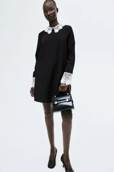 H&M Lace Trim Mini Dress