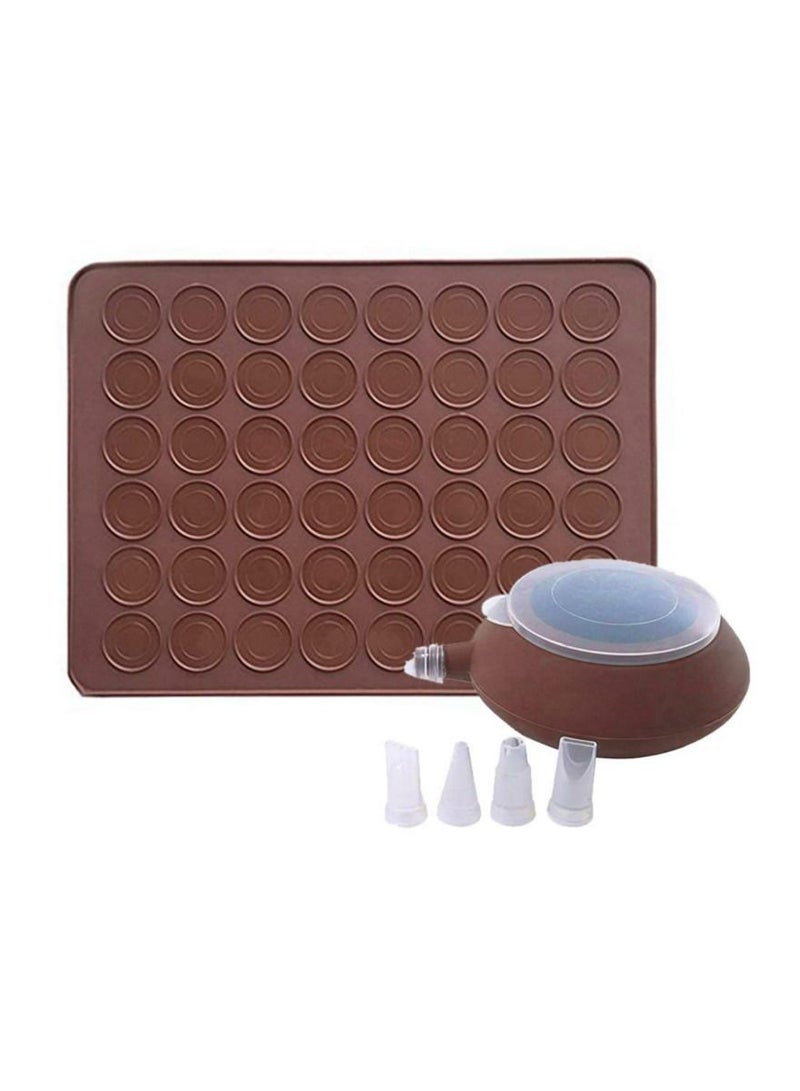 Macaroon Kit Macaron Silicone Mat NonStick Baking Mold Set 48 Decorating Supplies Capacity Macaron Pot Cake Baking Accessories - Image 1