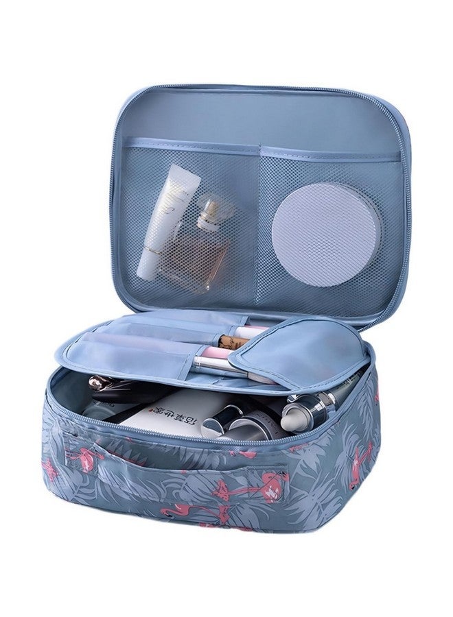 VISUAL ARREST Flamingo Print Travel Makeup Bag for Women Girls Cosmetic Organizer Pouch Waterproof Nylon Toiletry Pouch with Removable Partitions Multi-Compartment Ideal for Travel Trips Daily Use - Image 2
