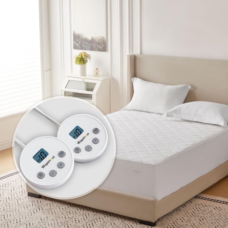 Wapaneus Heated Mattress Pad Queen Size 10 Heat Settings & Dual Control with 1-12 Hours Timer Auto Off,Deep Pocket Fits up to 18",Microfiber Bed Warmer,ETL Listed Machine Washable,60"x80" - Image 1