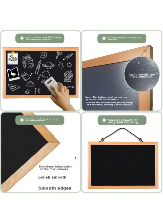 Wooden Frame Blackboard 90*120cm, Home Teaching Training, Hanging Writing Board, Coffee Shop Small Blackboard Whiteboard Message Board, Promotional Display Notice Board Newb90120 - Image 2
