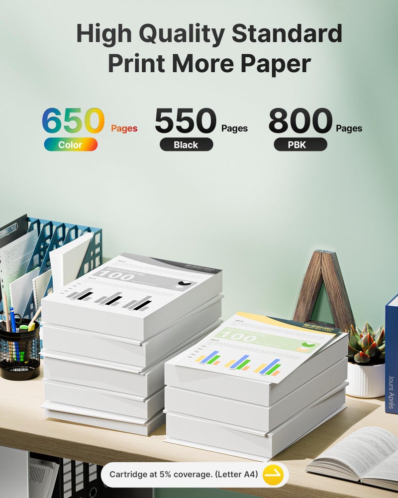 SHEENGO 302XL 302 Ink Cartridges Remanufactured for Epson 302 Ink Cartridges 302 XL T302XL T302 High Yield Multipack Work for Expression XP-6100 XP-6000 (Black/Cyan/Magenta/Yellow/PhotoBlack, 5 Pack) - Image 2