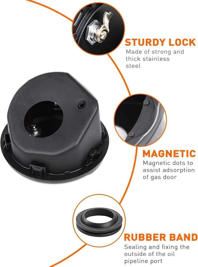 Savadicar Locking Gas Cap Cover for 2018-2023 Jeep Wrangler JL JLU - Black ABS & Aluminum Alloy - Image 4